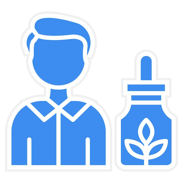 Diseño vectorial de los usuarios de aceite de CBD Estilo de icono