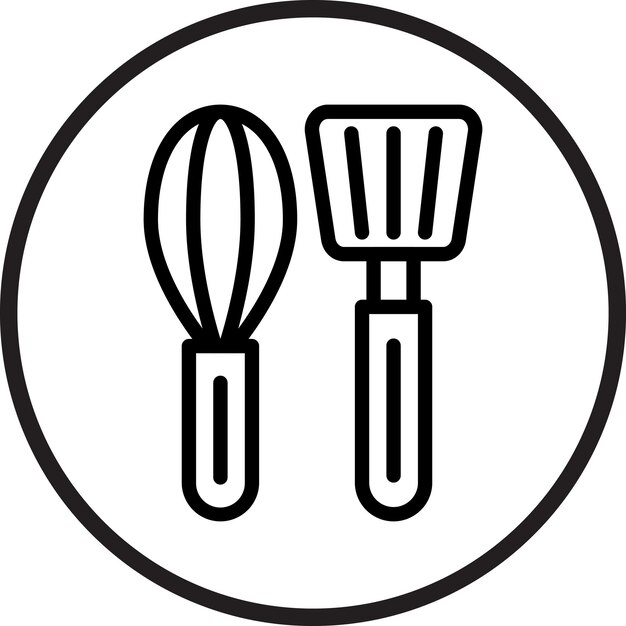 Diseño vectorial de utensilios de cocina Estilo de icono