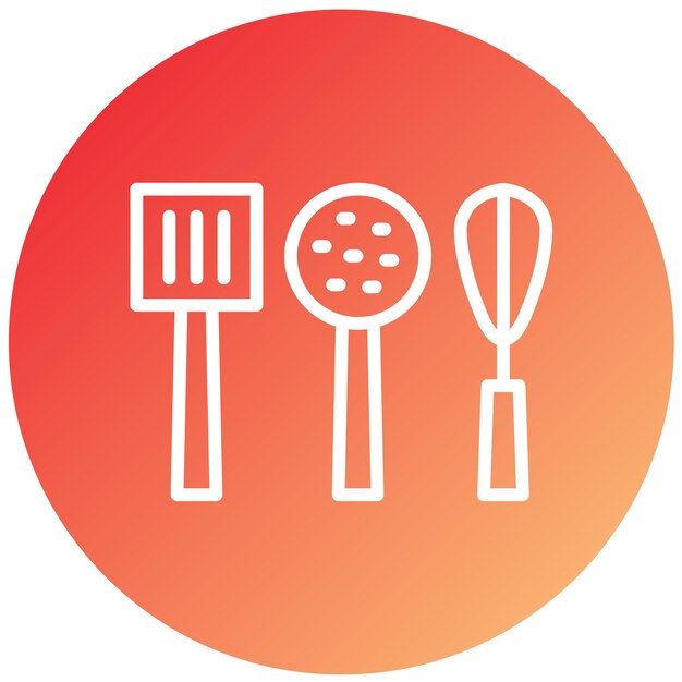 Diseño vectorial de utensilios de cocina Estilo de icono