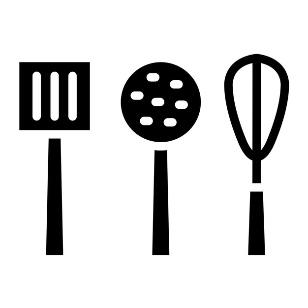 Diseño vectorial de utensilios de cocina Estilo de icono