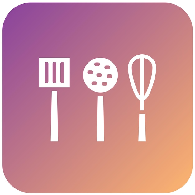Diseño vectorial de utensilios de cocina Estilo de icono