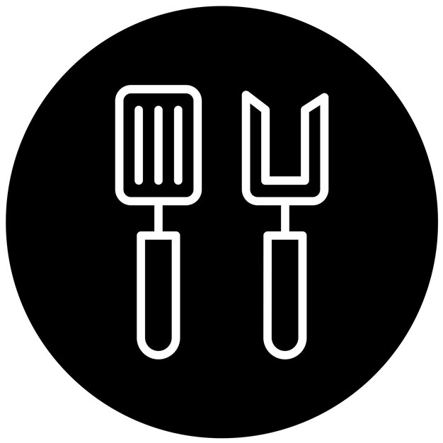 Diseño vectorial de utensilios de parrilla Estilo de icono