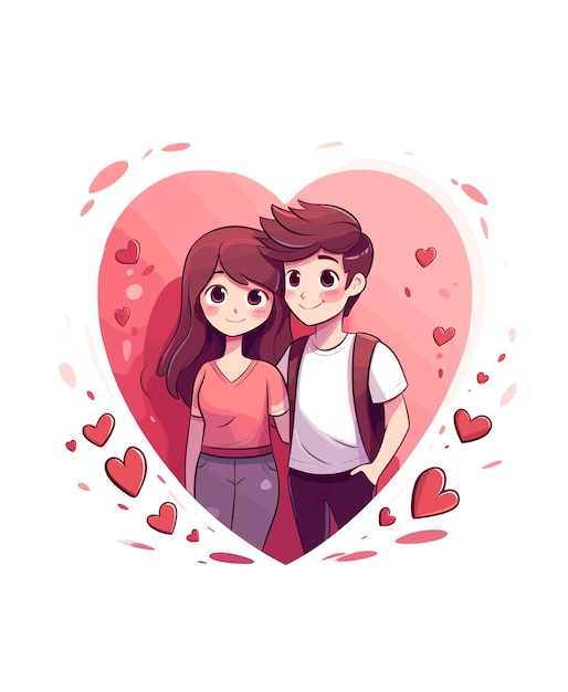 Diseño vectorial de valentines para parejas lindas