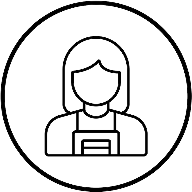 Diseño vectorial Vendedor de alimentos Estilo de icono femenino