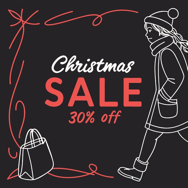 Diseño vectorial de ventas navideñas