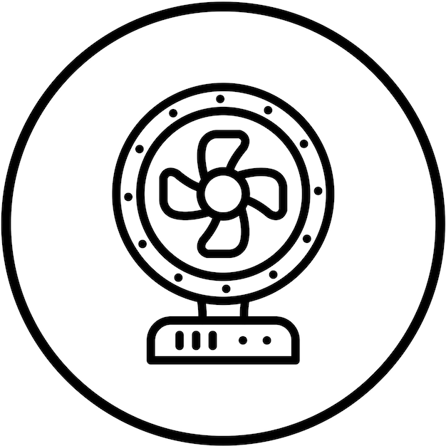 Diseño vectorial Ventilador eléctrico Estilo de icono