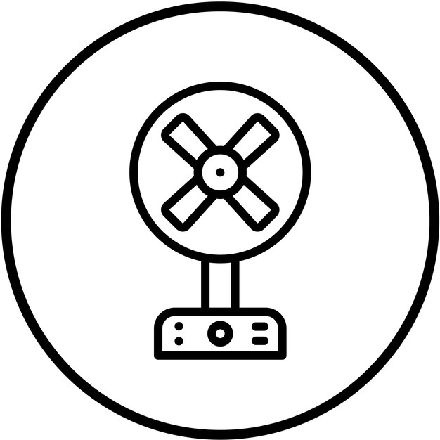 Diseño vectorial Ventilador de pedestal Estilo de icono
