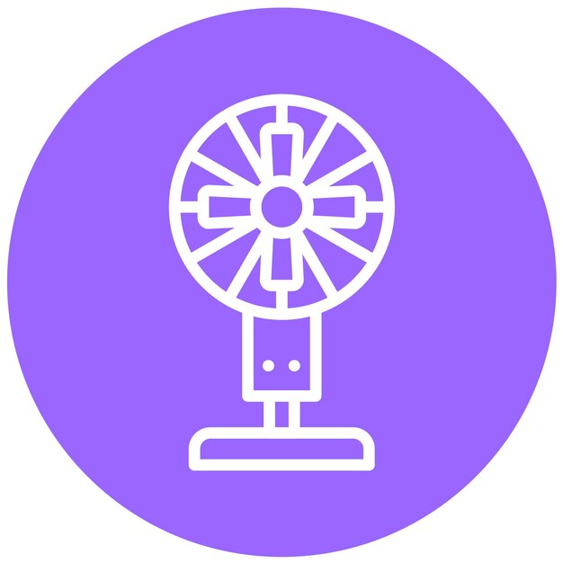 Diseño vectorial Ventilador de piso Estilo de icono