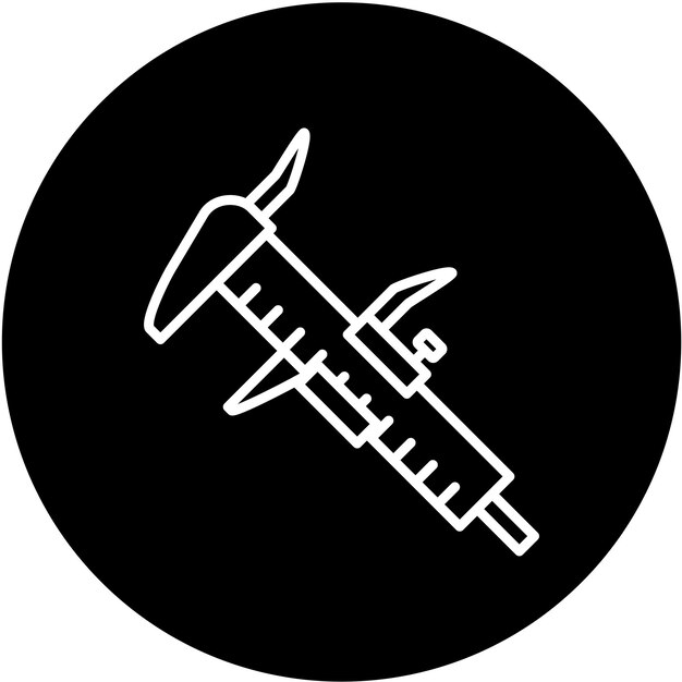 Diseño vectorial Vernier Caliper Estilo del icono