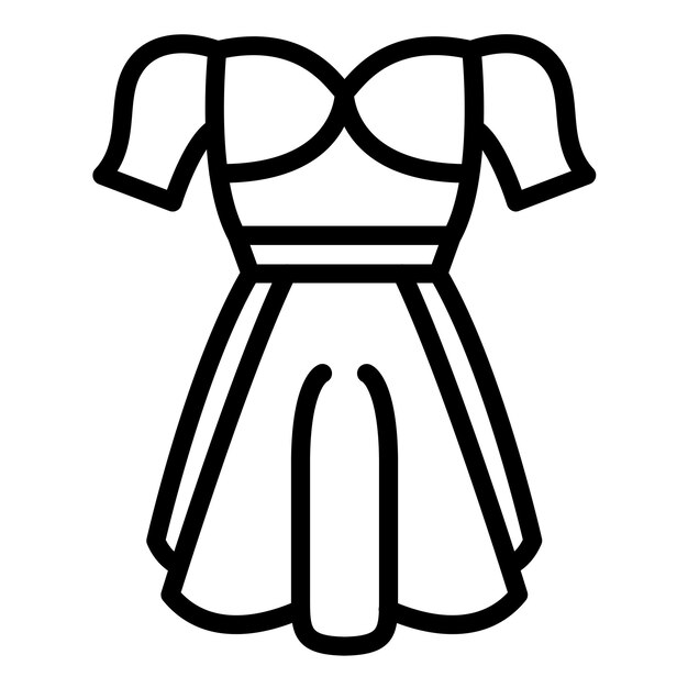 Diseño vectorial vestido de novia femenino estilo icono