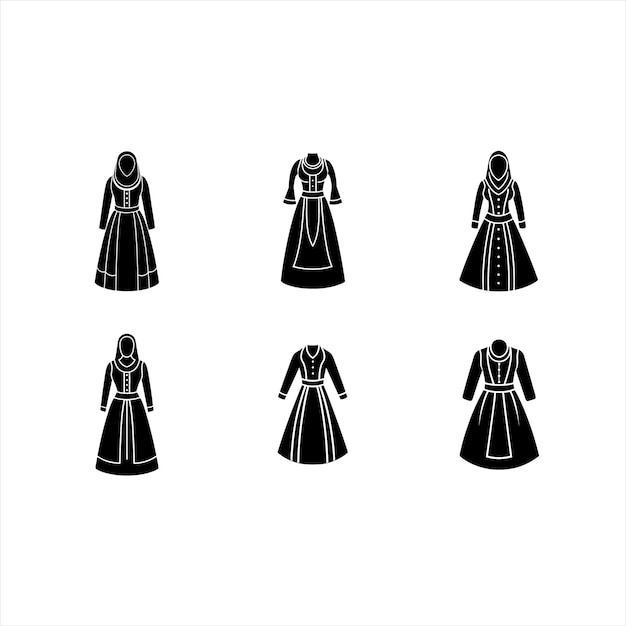 Diseño vectorial de vestidos tradicionales Ilustración de ropa cultural para diseñadores
