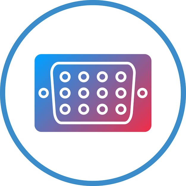 Diseño vectorial Vga Estilo de icono de puerto