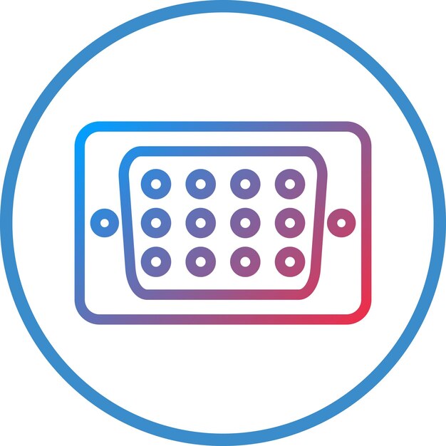 Diseño vectorial Vga Estilo de icono de puerto