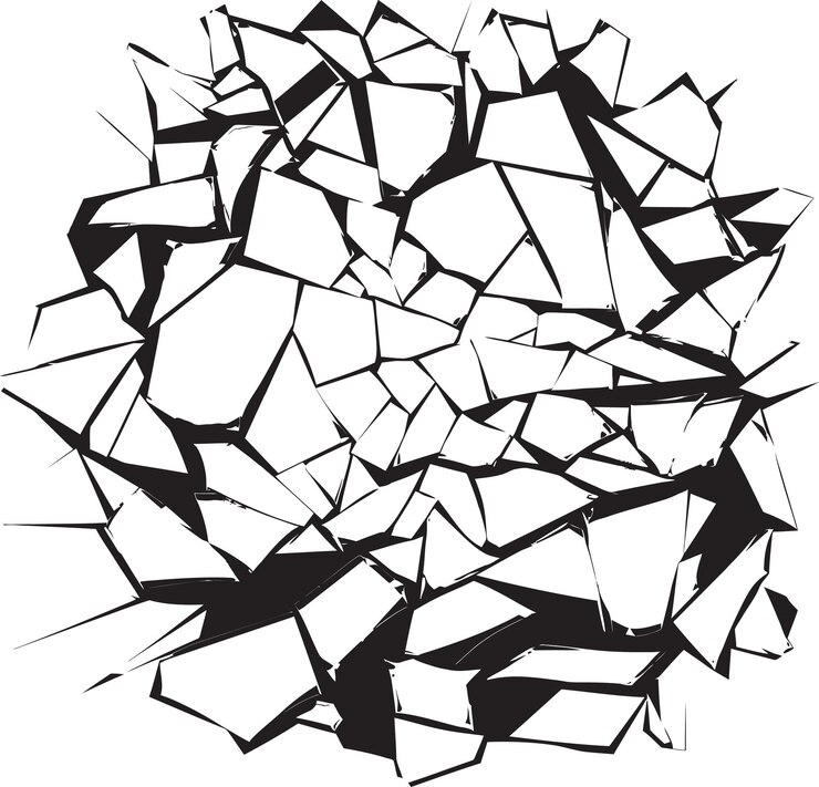 Vector diseño vectorial de vidrio roto de deconstrucción discordante