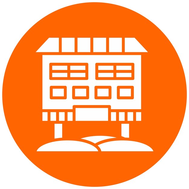 Diseño vectorial Villa de playa Estilo icono