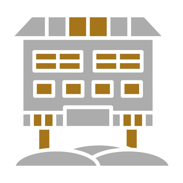 Diseño vectorial Villa de playa Estilo icono