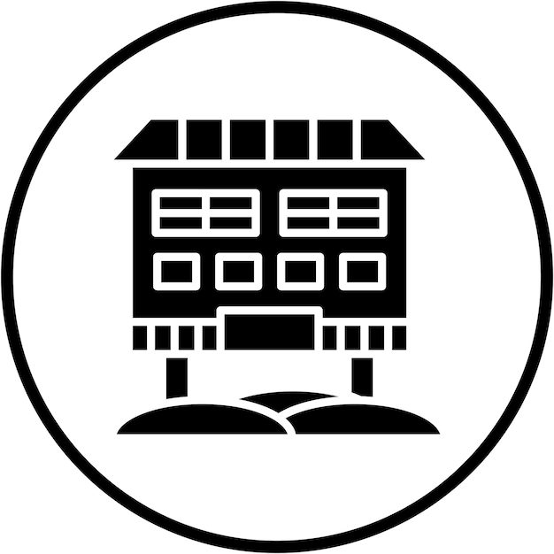 Diseño vectorial Villa de playa Estilo icono