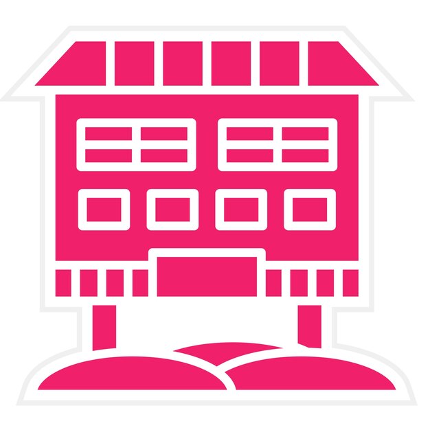 Diseño vectorial Villa de playa Estilo icono