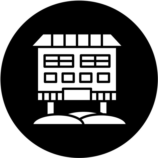 Diseño vectorial Villa de playa Estilo icono