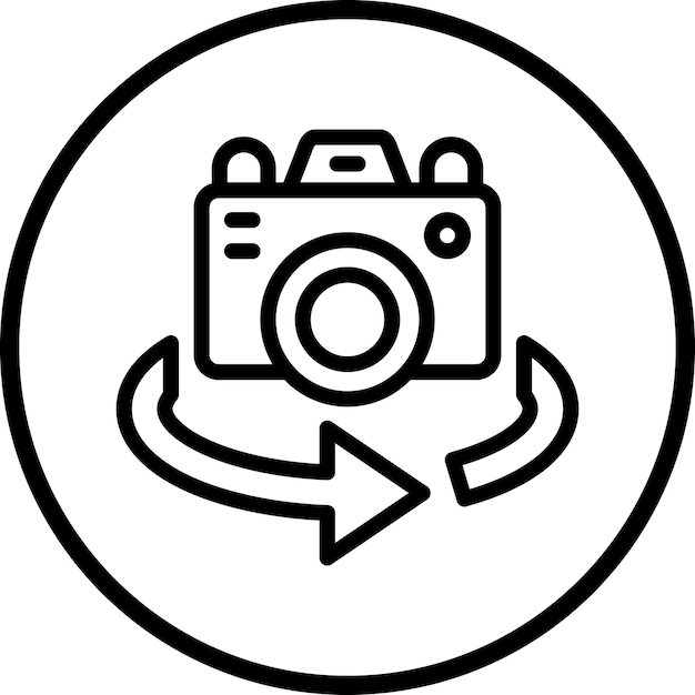 Diseño vectorial Vr Estilo del icono de la cámara
