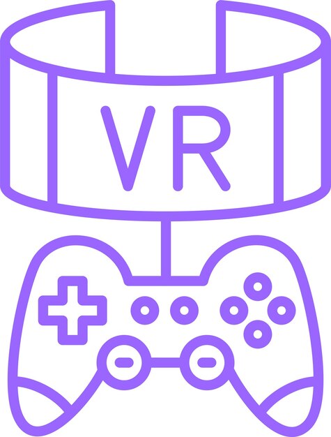 Diseño vectorial Vr Estilo de icono de juego