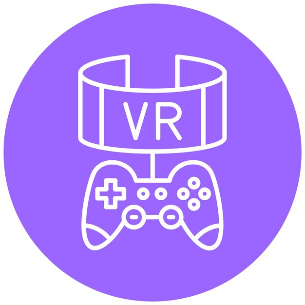 Diseño vectorial Vr Estilo de icono de juego
