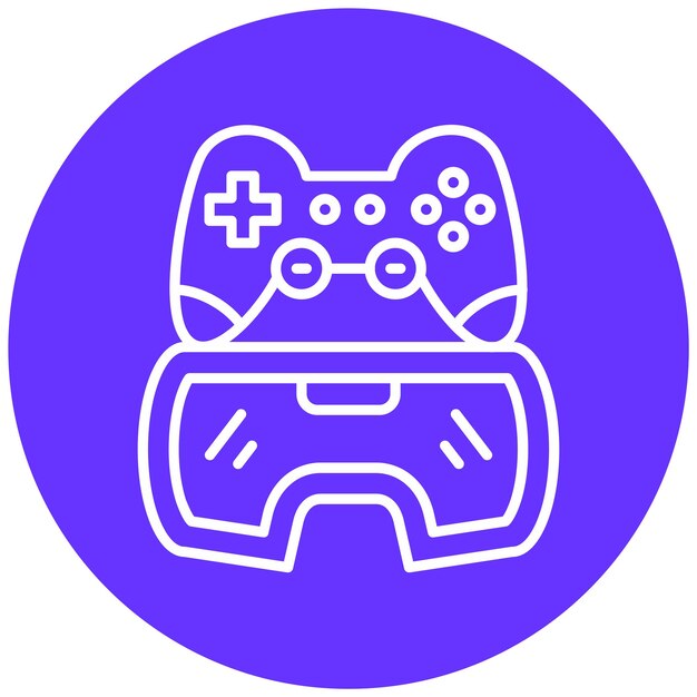 Diseño vectorial Vr Estilo de icono de juego