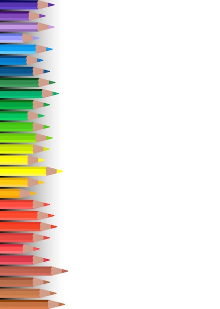 Diseño vectorial de vuelta a la escuela Texto de vuelta a la escuela en fondo multicolor con paleta de lápices de color