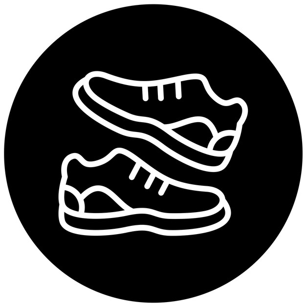 Diseño vectorial de zapatillas de correr de sendero Estilo de icono