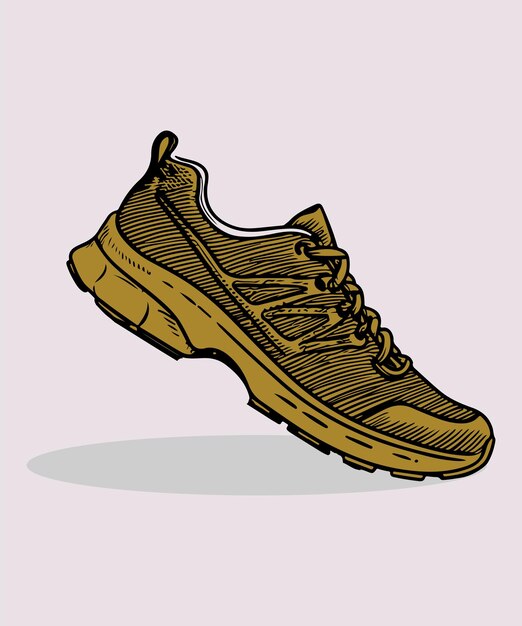 Diseño vectorial de zapatillas de estilo vintage