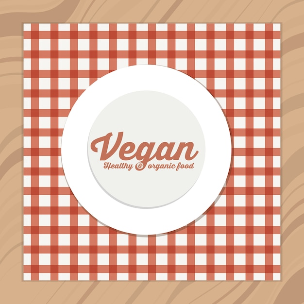 Diseño vegano sobre fondo de madera