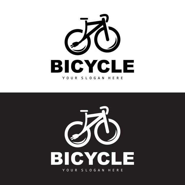 Diseño de vehículo de logotipo de bicicleta eléctrica Ilustración de icono de plantilla de bicicleta de vector de bicicleta deportiva