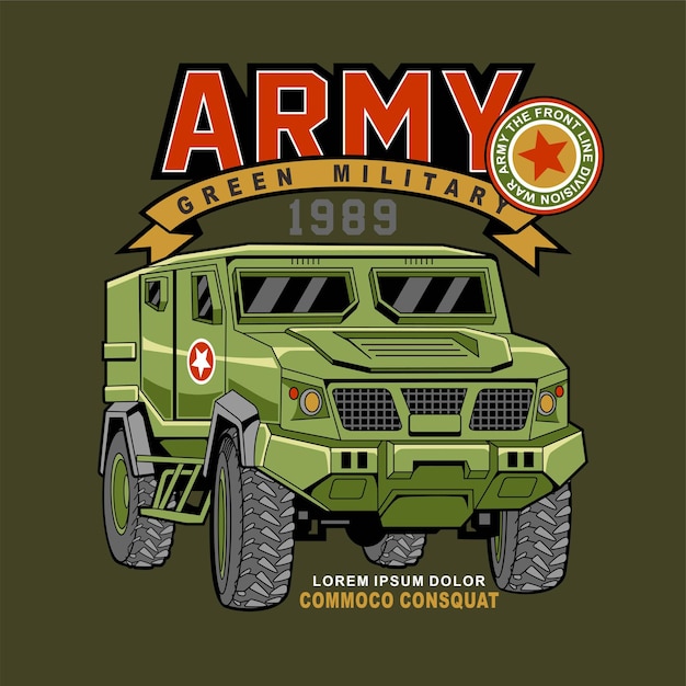 Diseño de vehículos jeep militares.