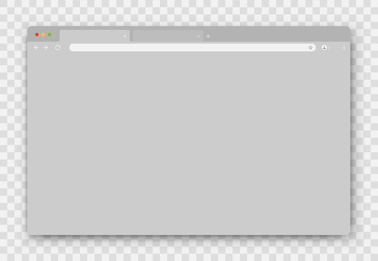 Vector el diseño de la ventana del navegador web en gris sobre un fondo transparente
