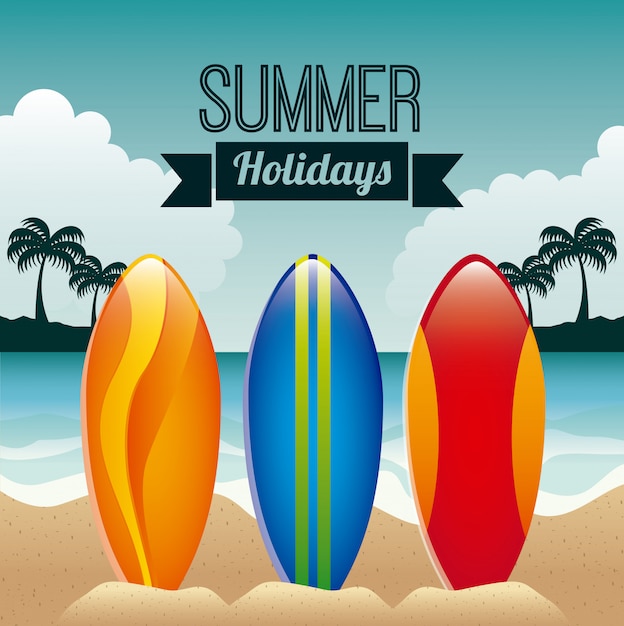 Diseño de verano sobre fondo marino ilustración vectorial