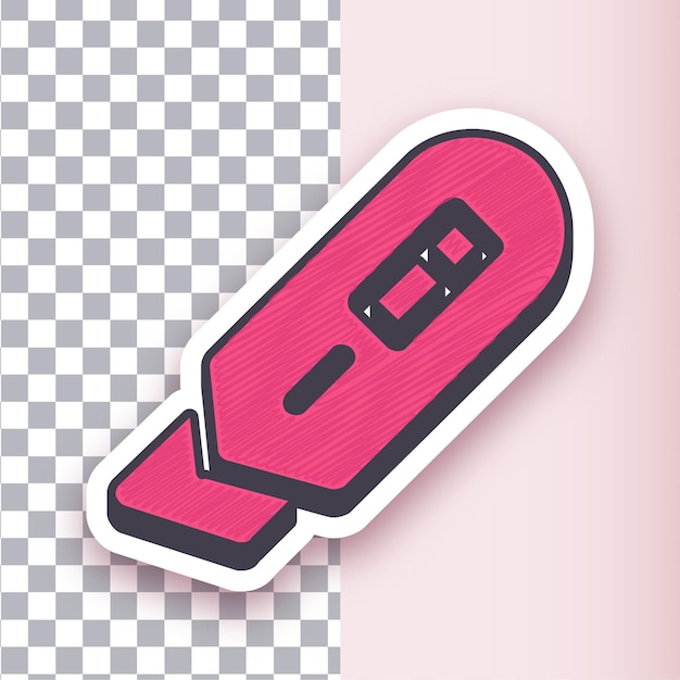 Diseño versátil de icono de hoja de papel vectorial de pegatina roja con fondo personalizable