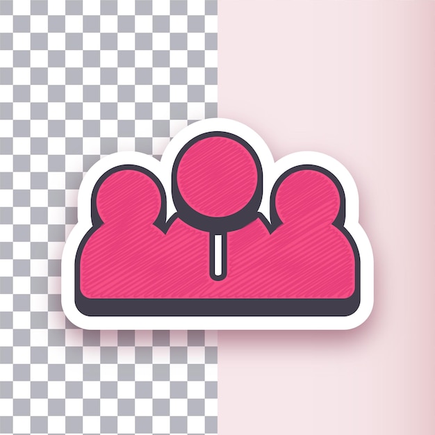 Diseño versátil de íconos de equipos con etiquetas rojas vectoriales con fondo personalizable