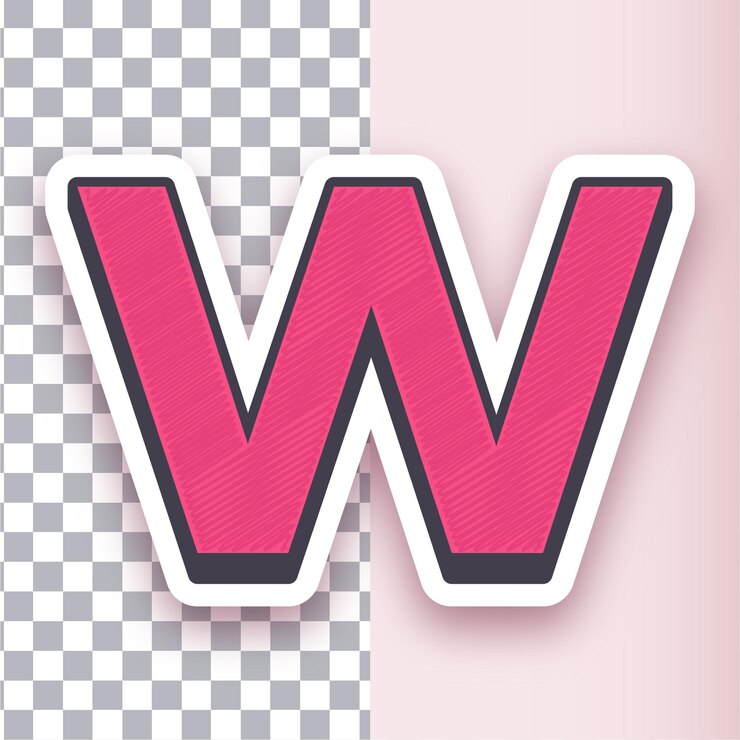 Vector diseño versátil de iconos vectoriales de la letra w con fondo personalizable