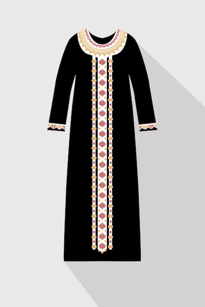 Diseño de vestido musulmán islámico tradicional para mujer, moda negra hermosa abaya de eau o sau.