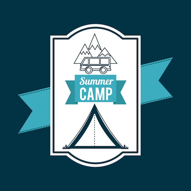 Vector diseño de viaje de campamento