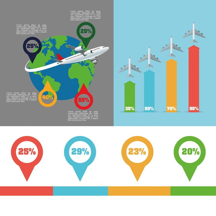Vector diseño de viajes e infografía