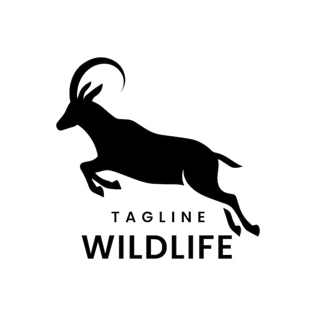Diseño de vida silvestre del zoológico de antílopes con silueta de animal saltando