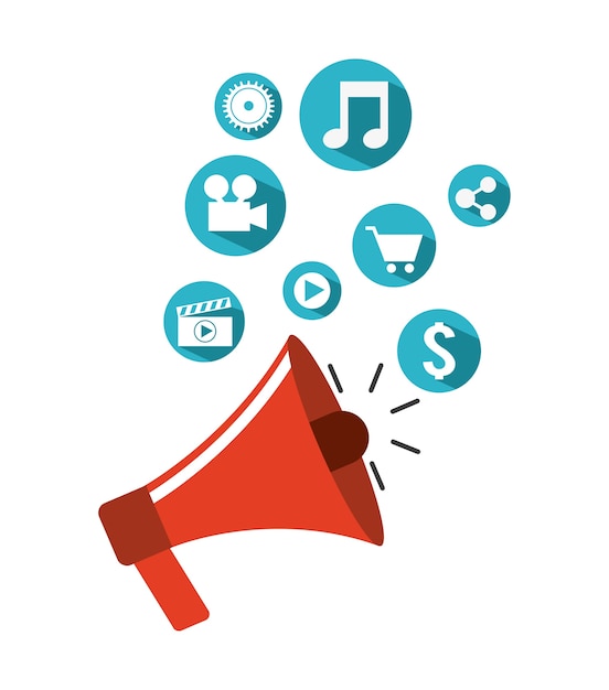 diseño de video marketing, ilustración vectorial gráfico eps10