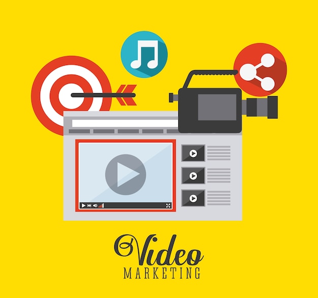 Vector diseño de video marketing, ilustración vectorial gráfico eps10