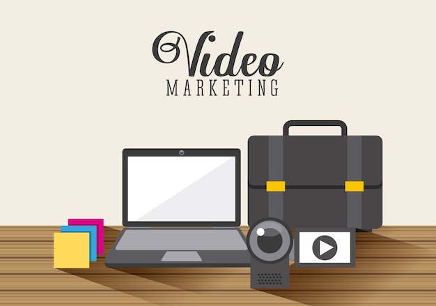 Diseño de video marketing, ilustración vectorial gráfico eps10