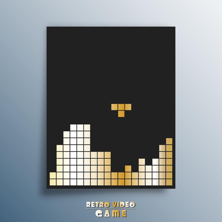 Vector diseño de videojuegos antiguos para carteles, folletos, portadas de folletos u otros productos de impresión ilustración vectorial