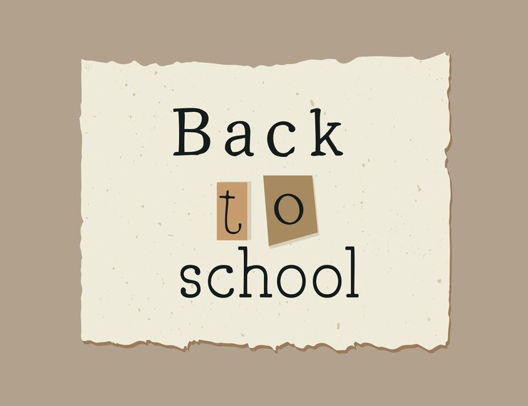 Diseño vintage de Back to School con papel texturizado y tipografía mixta Ideal para la educación