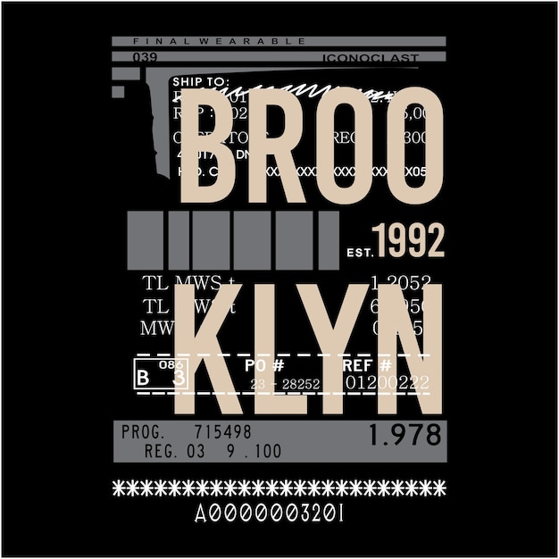 diseño vintage brooklyn tipografía vector ilustración gráfica para camiseta estandarte pared y