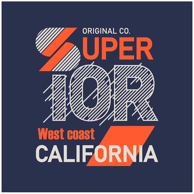 Diseño vintage de California superior con un arreglo de letras geniales para camisetas
