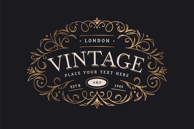 Diseño vintage con decoraciones ornamentales